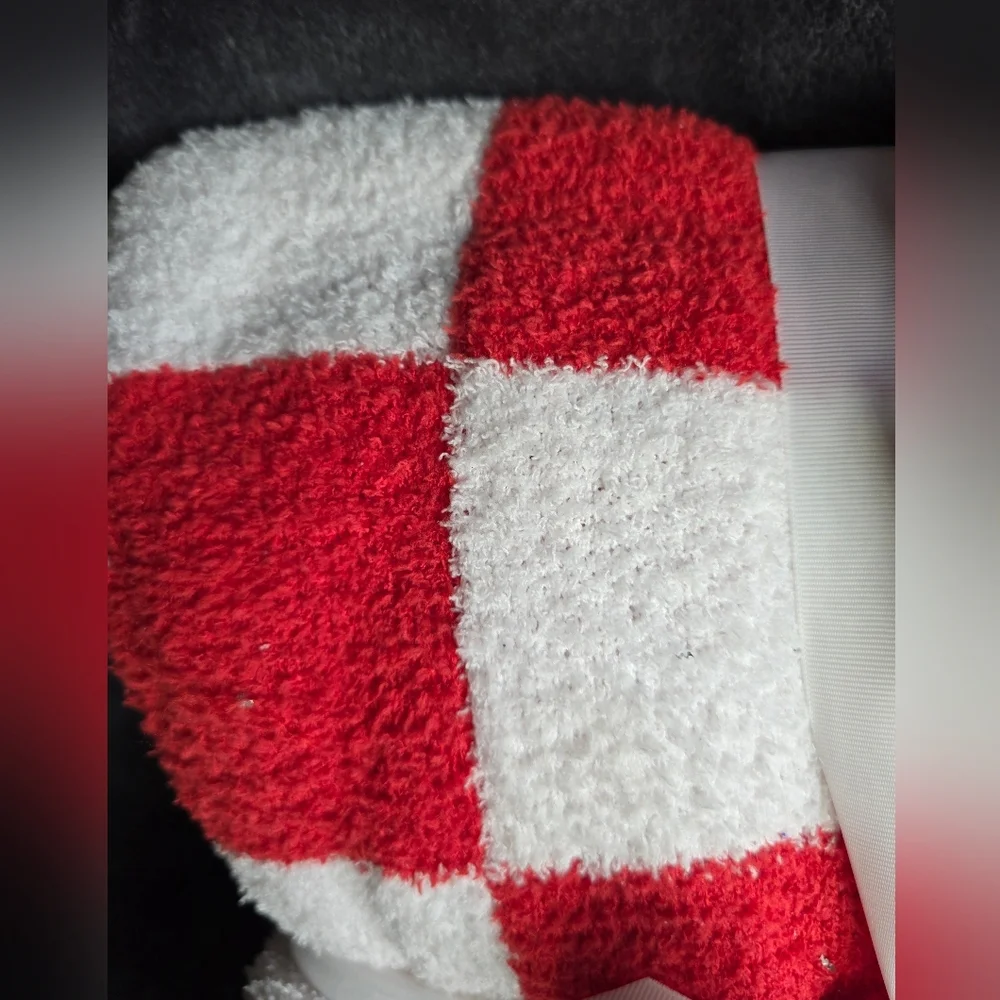 New Red & White Christmas Checkerboard Throw Blanket 60 × 50